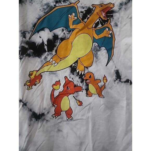 Pokemon Charmander Evolution Tie-Dye T-Shirt Graphic Anime Medium A130 New - Picture 2 of 5
